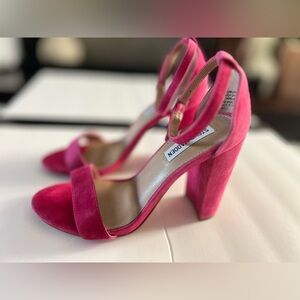 STEVE MADDEN Women's Carrson Ankle-strap Dress Sandals In Hot Pink size 8